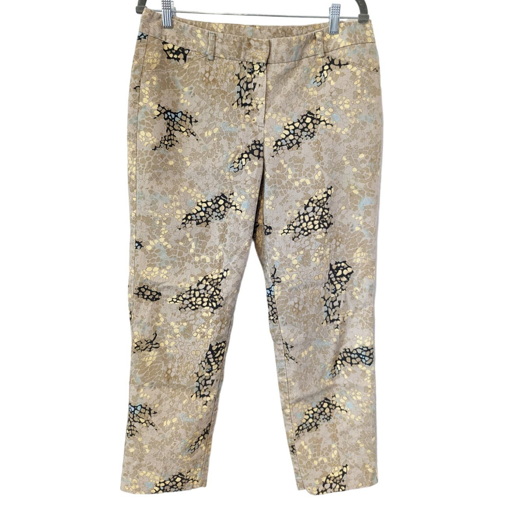 Zac & Rachel Snakeskin Pebble Design Trouser Pants Straight Leg Ankle - Picture 2 of 7